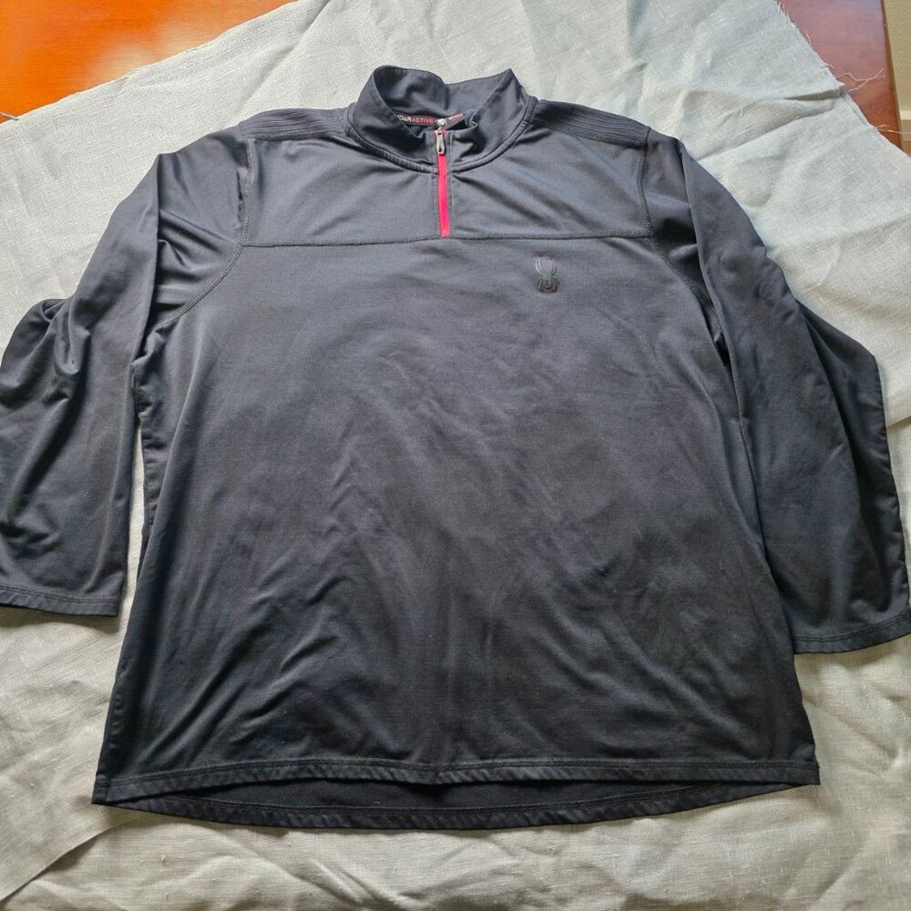 Spyder Active Jacket Men's Black 1/4 Zip Running - Size XXL